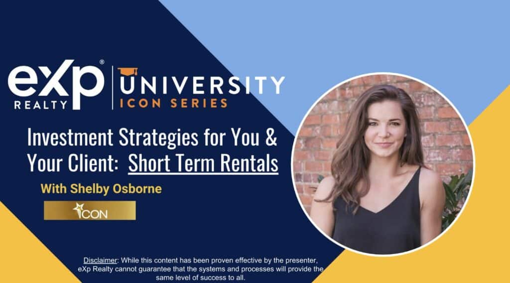 eXp University Icon Shelby Osborne Johnson - Strategies for Short Term Rentals